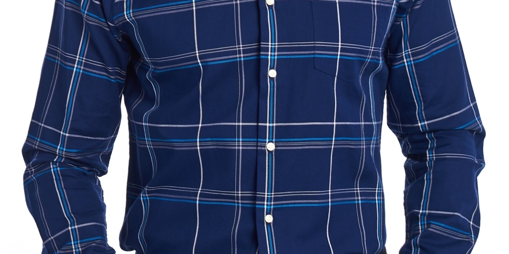 Camisa Barbour Tailo Fit Highland Check Masculina Azul