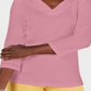 Karen Scott Blusa feminina de algodão com decote em V e ilhós, rosa, tamanho pequeno GG