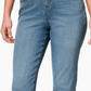 Calça jeans estilo boyfriend feminina estilo curvy fit azul tamanho 4 petite