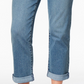 Calça jeans estilo boyfriend feminina estilo curvy fit azul tamanho 4 petite