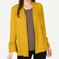 Cardigan feminino Alfani com manga amarrada, amarelo, tamanho grande