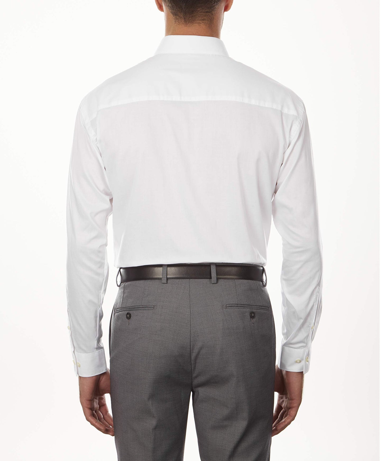 Camisa masculina Kenneth Cole de algodão misto com botões separados, branca, tamanho 32-33