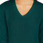 Suéter feminino com decote em V Charter Club, verde, tamanho grande