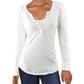 Blusa Henley Feminina Militar de Algodão com Tachas Free People Branca Tamanho Médio