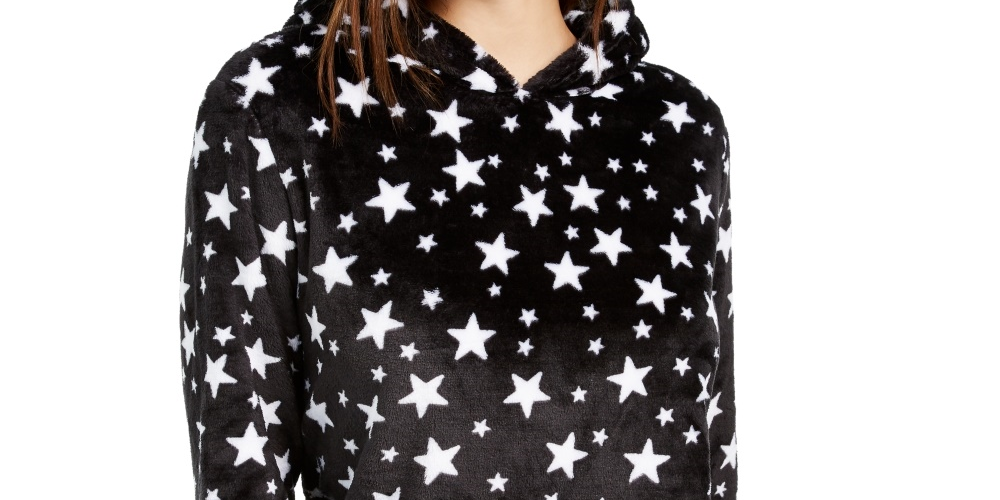 Moletom com capuz de pelúcia com estampa de estrela Love Tribe Junior, preto, tamanho extragrande