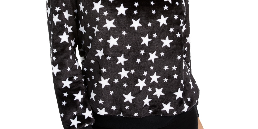 Moletom com capuz de pelúcia com estampa de estrela Love Tribe Junior, preto, tamanho extragrande