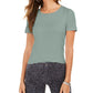 Camiseta feminina com decote redondo Style &amp; Co, verde, tamanho extragrande