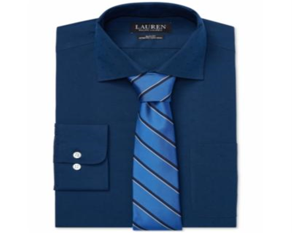 Camisa social masculina Ralph Lauren Slim Fit, sem passar, azul, tamanho 15x34-35