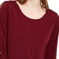 Blusa feminina NY Collection com mangas divididas, vermelha, tamanho pequeno, médio