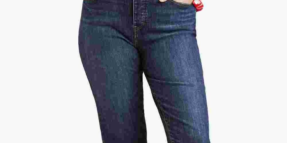 Calça jeans skinny plus size Levi's feminina, azul, tamanho 22W, cintura alta