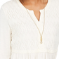 Top drapeado com renda frontal feminino Style &amp; Co, branco, tamanho X-S