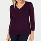 Karen Scott Suéter Feminino Gola V Roxo Tamanho Pequeno P/M
