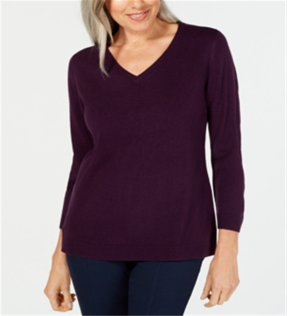 Karen Scott Suéter Feminino Gola V Roxo Tamanho Pequeno P/M