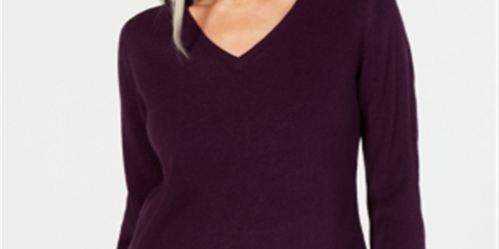 Karen Scott Suéter Feminino Gola V Roxo Tamanho Pequeno P/M