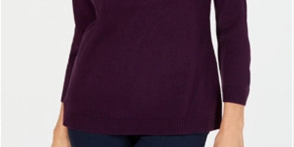 Karen Scott Suéter Feminino Gola V Roxo Tamanho Pequeno P/M