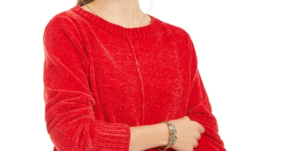 Suéter chenille feminino Style &amp; Co vermelho tamanho pequeno pequeno