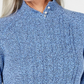 Karen Scott Suéter Feminino Texturizado de Malha Manga Longa Gola Alta Azul Tamanho Pequeno