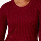 Karen Scott Suéter Feminino de Tricô com Decote Redondo Vermelho Tamanho Pequeno X-Grande