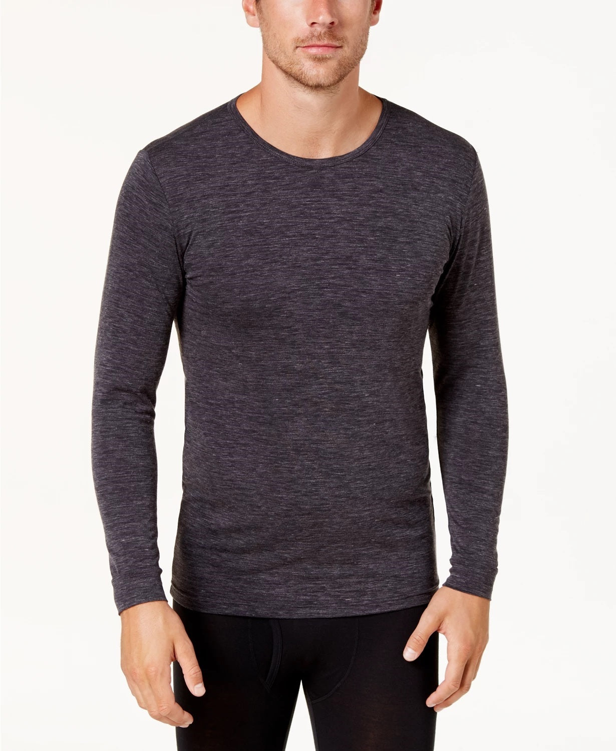 Camisa de gola redonda com camada de base masculina 32 Degrees, cinza, tamanho médio