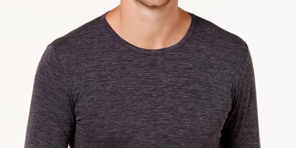 Camisa de gola redonda com camada de base masculina 32 Degrees, cinza, tamanho médio