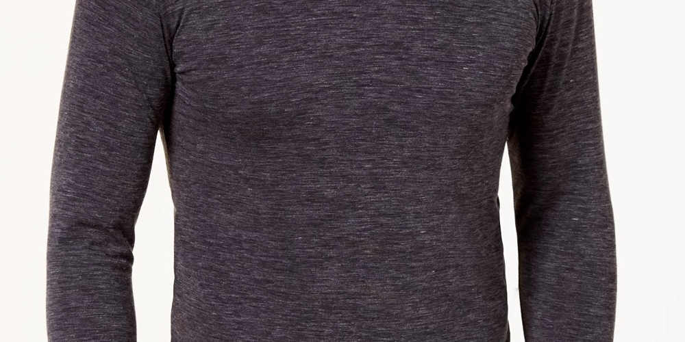 Camisa de gola redonda com camada de base masculina 32 Degrees, cinza, tamanho médio