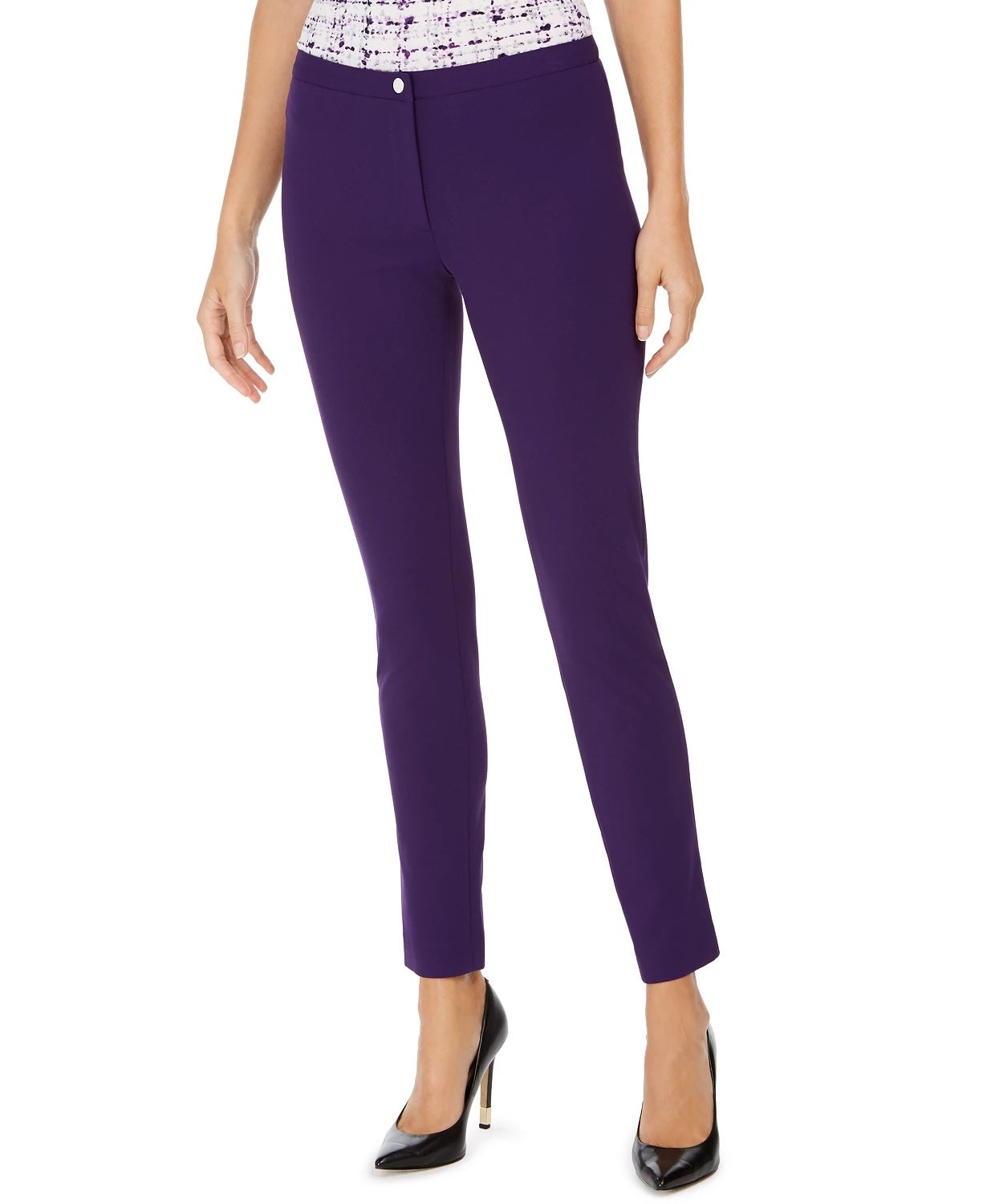 Calça Calvin Klein Feminina com Bolso e Zíper para Usar no Trabalho Roxa Tamanho 4 Petite