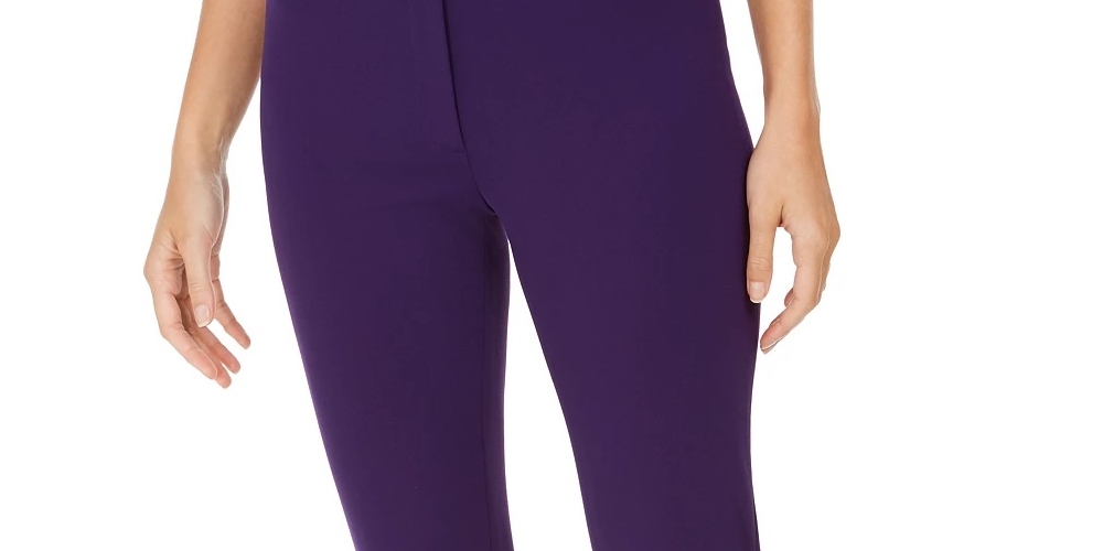 Calça Calvin Klein Feminina com Bolso e Zíper para Usar no Trabalho Roxa Tamanho 4 Petite