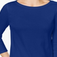 Blusa feminina Charter Club de algodão Pima com botões e ombros de fora, azul, tamanho pequeno GG