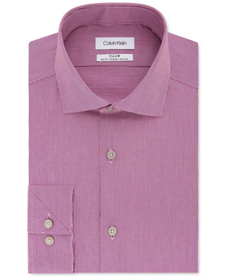 Camisa social Calvin Klein masculina slim fit, elástica, sem passar, rosa, tamanho 16x32x33