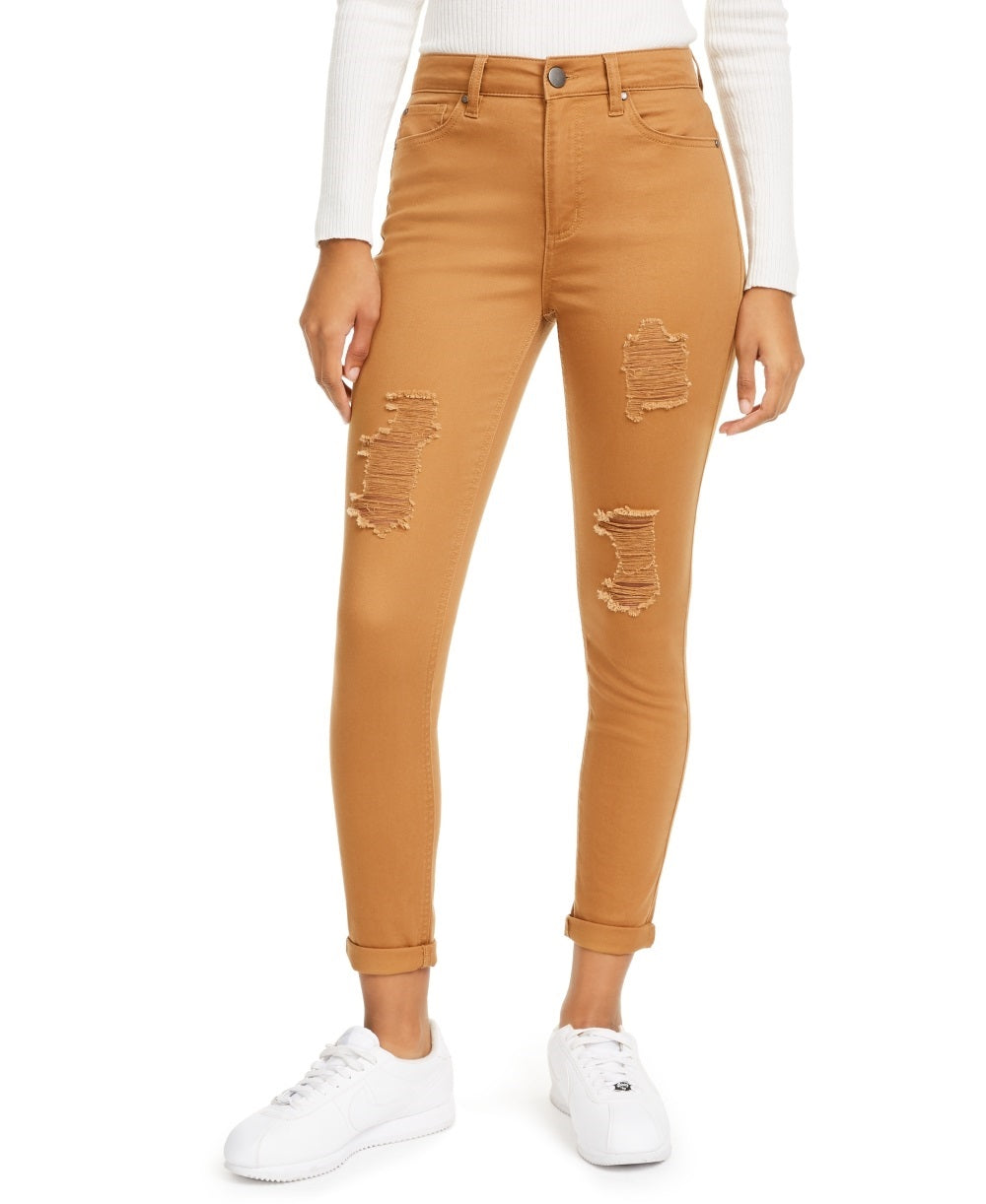 Calça jeans skinny desgastada Tinseltown Junior's marrom tamanho 7
