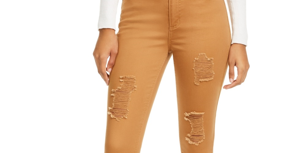 Calça jeans skinny desgastada Tinseltown Junior's marrom tamanho 7