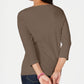 Karen Scott Blusa Henley Feminina Manga 3/4 Lisa Marrom Tamanho Médio
