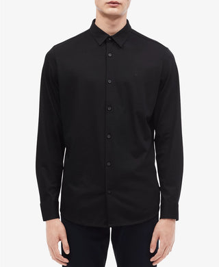 Camisa Calvin Klein Masculina Slim Fit com Carcela Francesa Preta Tamanho XX-G