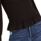 Blusa feminina Bar III com decote quadrado e franzido, preta, tamanho XX-G