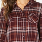 Camisa xadrez feminina de algodão com mangas curtas e estampa de frutas vermelhas, tamanho pequeno GG, da Style &amp; Co
