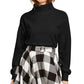 Blusa de gola alta aconchegante feminina Bar III, preta, tamanho XX-G