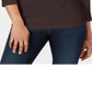 Karen Scott Top Henley de Algodão Feminino Chocolate Tamanho Grande