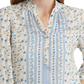 Camisa feminina Megan Floral Popover da Lucky Brand, branca, tamanho X-S