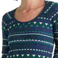Lucky Brand Fair Isle Thermal Top Feminino Verde Tamanho Grande