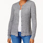 Karen Scott Cardigan Feminino com Botões Branco Tamanho Grande