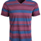 Camiseta masculina listrada American Rag com decote em V, vinho, vários tamanhos, médio