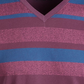Camiseta masculina listrada American Rag com decote em V, vinho, vários tamanhos, médio
