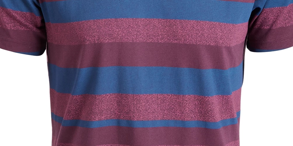 Camiseta masculina listrada American Rag com decote em V, vinho, vários tamanhos, médio