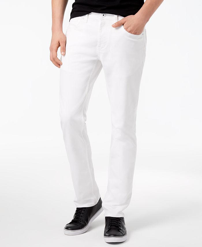 Calça jeans masculina sólida INC International Concepts, branca, tamanho 36X30