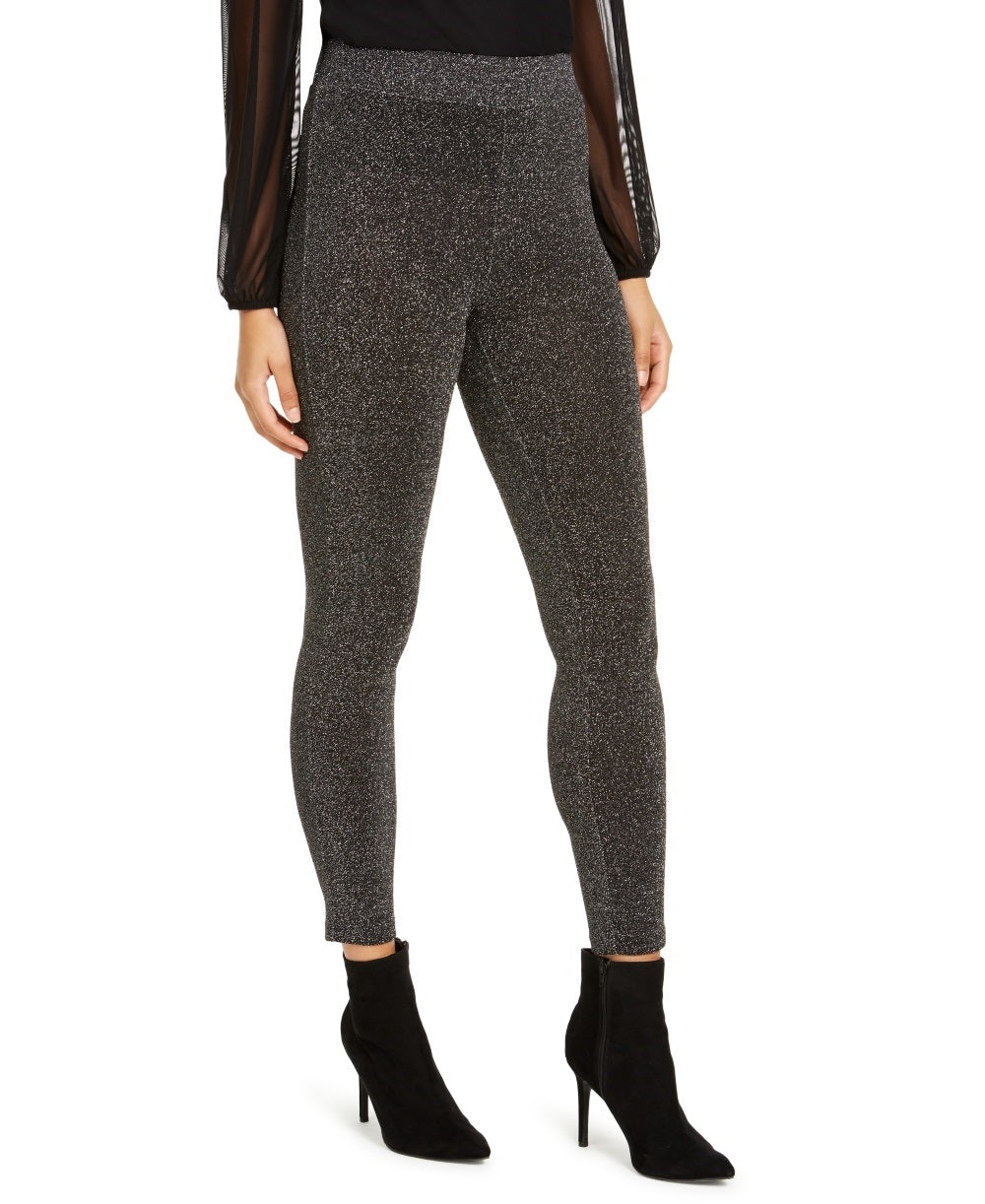 Leggings Metálicas Femininas Thalia Sodi Pretas Tamanho Grande
