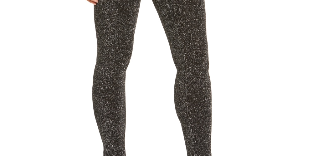 Leggings Metálicas Femininas Thalia Sodi Pretas Tamanho Grande