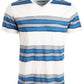 Camiseta masculina American Rag com gola V e listras com marca d'água, branca, tamanho grande
