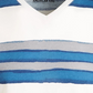 Camiseta masculina American Rag com gola V e listras com marca d'água, branca, tamanho grande