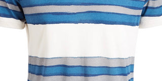 Camiseta masculina American Rag com gola V e listras com marca d'água, branca, tamanho grande