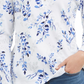 Karen Scott Top Henley Estampado Feminino Azul Tamanho X-S